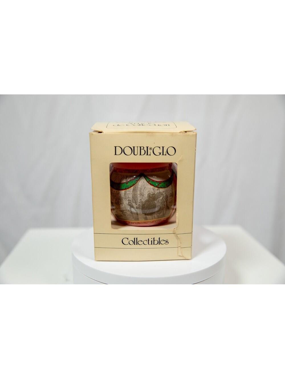 NOMA Doubl Glo Vintage Glass Ornament - "Victorian Christmas Village" - 80s 90s